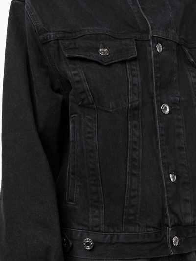Shop Agolde Charli Oversized Denim Jacket In Black