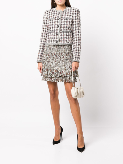 Shop Veronica Beard Cirtane Houndstooth Cropped Jacket In Ecrumulti