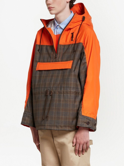 Shop Junya Watanabe Colour-block Hooded Jacket In Brown