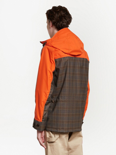 Shop Junya Watanabe Colour-block Hooded Jacket In Brown