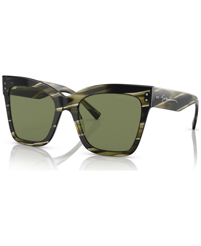 Shop Giorgio Armani Women's Sunglasses, Ar817554-x In Striped Green