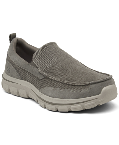 Shop Skechers Men's Palmero Matthis Moc Toe Canvas Slip-on Casual Sneakers From Finish Line In Charcoal