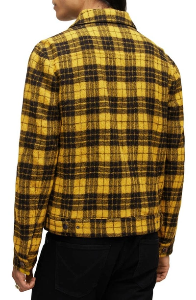 Shop John Varvatos Searcy Plaid Blouson Wool Jacket In Canary