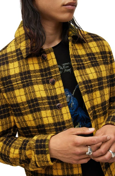 Shop John Varvatos Searcy Plaid Blouson Wool Jacket In Canary
