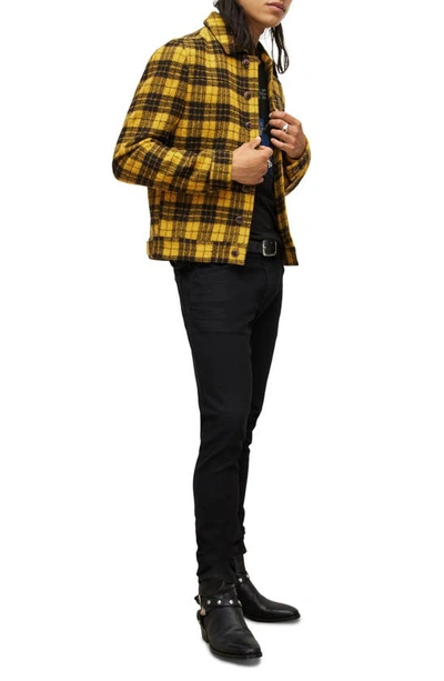 Shop John Varvatos Searcy Plaid Blouson Wool Jacket In Canary