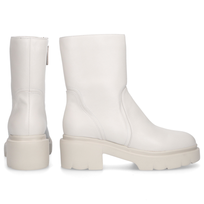 Shop Pomme D'or Classic Ankle Boots 3194 Calfskin In White