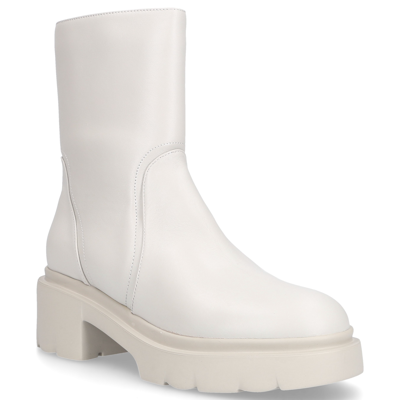 Shop Pomme D'or Classic Ankle Boots 3194 Calfskin In White