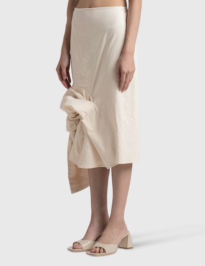 Shop Jacquemus La Jupe Cream Skirt In White
