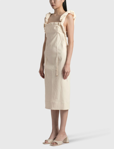 Shop Jacquemus La Robe Crema Dress In White
