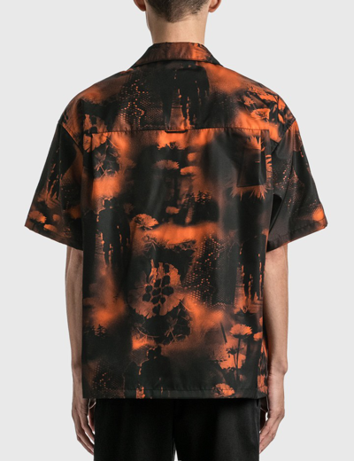 Shop Prada Printed Re-nylon Shirt In Orange