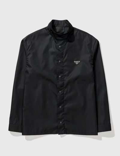 Shop Prada Re-nylon Shirt In Black