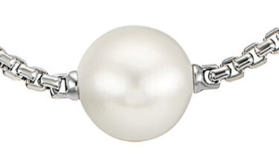Shop David Yurman Pearl & Pavé Station Necklace With Diamonds In Sterling Silver