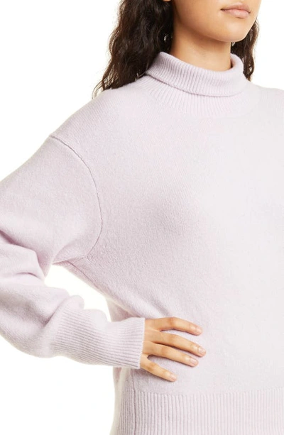 Vince Wool Blend Turtleneck Sweater In Pale Rose