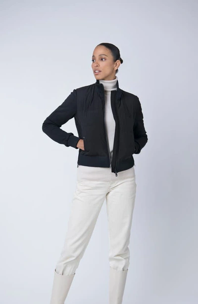 The Recycled Planet Company Nina Hybrid Water Resistant Down Recycled Down Puffer Jacket In Black