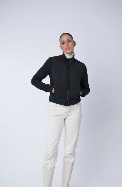 The Recycled Planet Company Nina Hybrid Water Resistant Down Recycled Down Puffer Jacket In Black