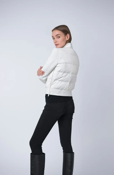 The Recycled Planet Company Nina Hybrid Water Resistant Down Recycled Down Puffer Jacket In White