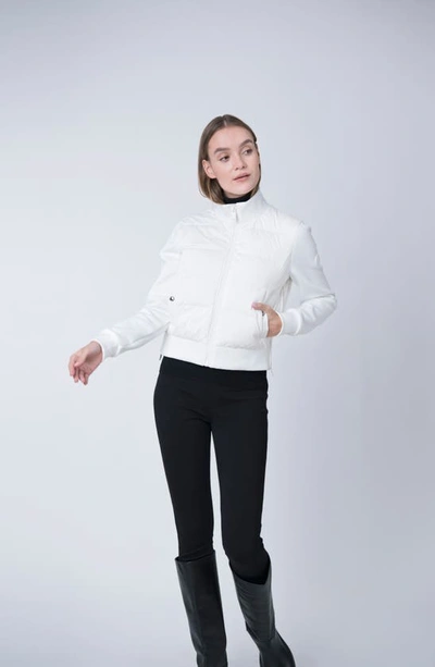The Recycled Planet Company Nina Hybrid Water Resistant Down Recycled Down Puffer Jacket In White