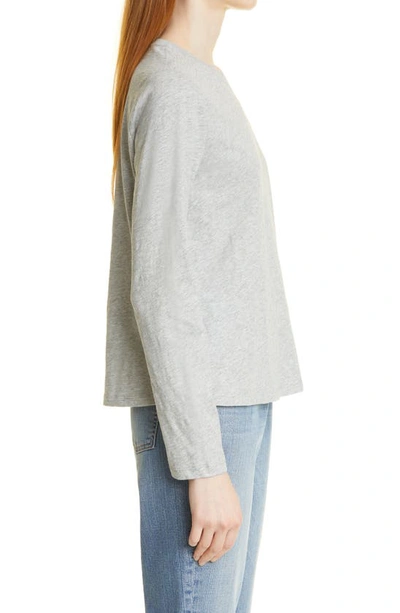 Eileen Fisher Organic Cotton Long Sleeve T-shirt In Dark Pearl