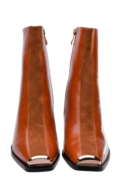 Lady Couture Tempo Tipped Block Heel Bootie In Tan