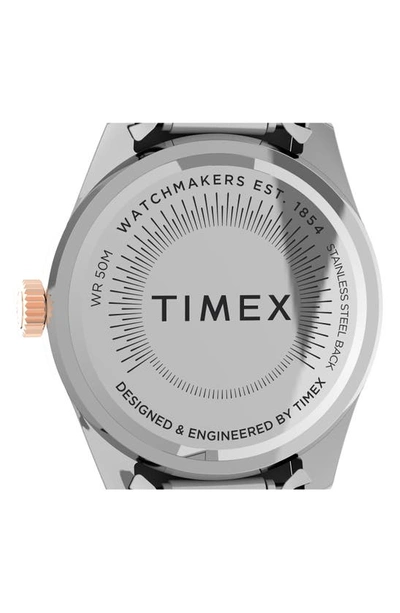 Shop Timex Highview Bracelet Watch, 32mm In Two Tone/ Silver/ Two Tone