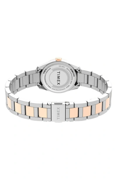 Shop Timex Highview Bracelet Watch, 32mm In Two Tone/ Silver/ Two Tone
