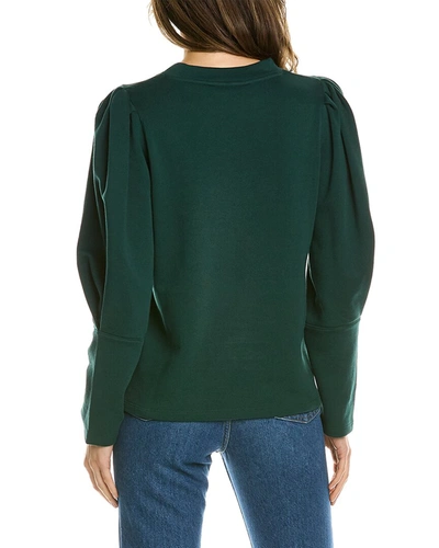 Shop Rebecca Taylor Puff Sleeve Sweatshirt In Green
