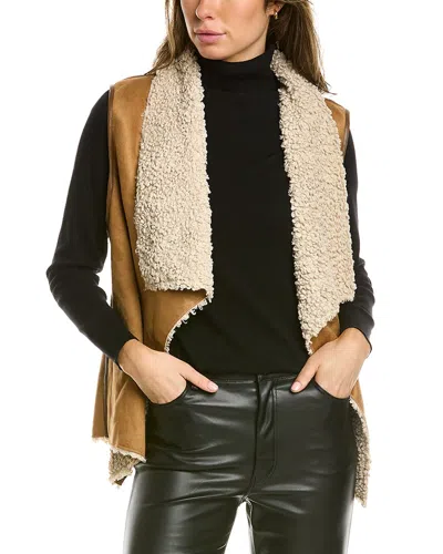 La Fiorentina Draped Front Vest In Brown