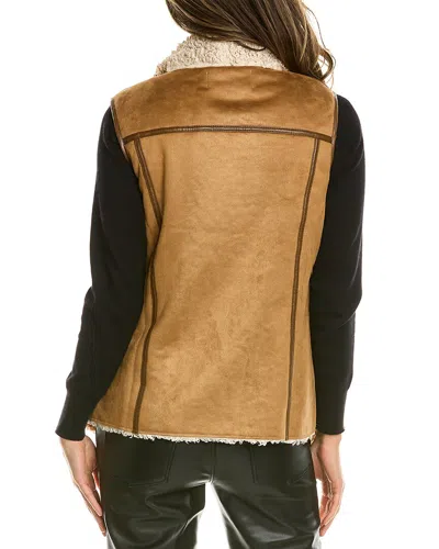 La Fiorentina Draped Front Vest In Brown