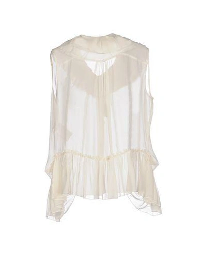 Shop High Silk Shirts & Blouses In Ivory