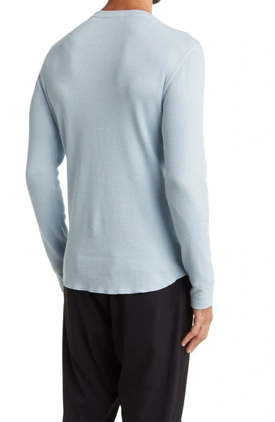 Shop Vince Thermal Cotton Blend Long Sleeve Crewneck T-shirt In Morning Sky