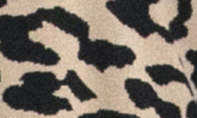 Shop Nina Leonard Long Leopard Print Cardigan In Black/ Tan