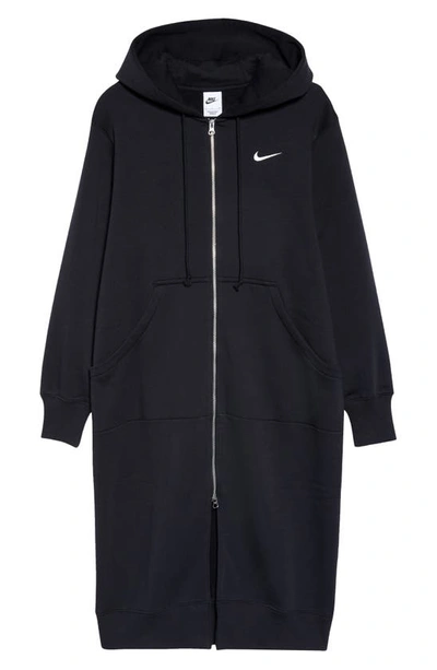 Shop Nike Sportswear Phoenix Long Zip Hoodie In Black/ Sail
