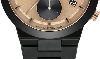Shop Movado Bold Fusion Chronograph Bracelet Watch, 44mm In Bronze