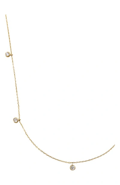 Shop Miranda Frye Shea Cubic Zirconia Charm Necklace In Gold