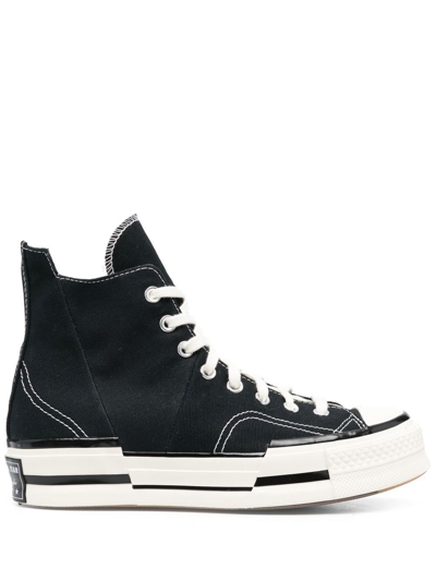Shop Converse Chuck 70 Plus Egret High-top Sneakers In Black