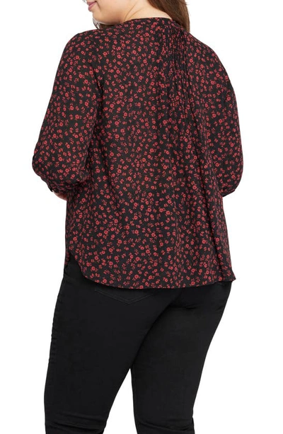 Shop Nydj High/low Crepe Blouse In Floriston