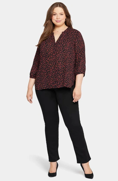Shop Nydj High/low Crepe Blouse In Floriston