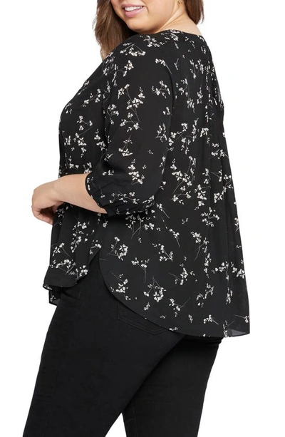 Shop Nydj High/low Crepe Blouse In Nellie Valley