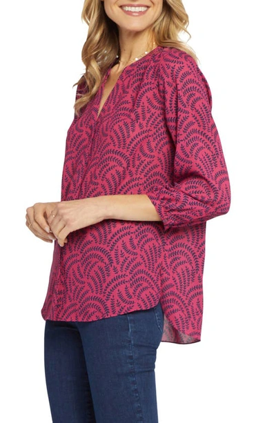 Shop Nydj High/low Crepe Blouse In Union Valley