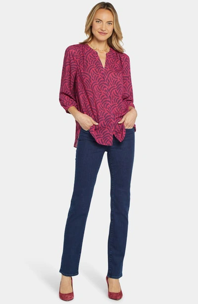 Shop Nydj High/low Crepe Blouse In Union Valley