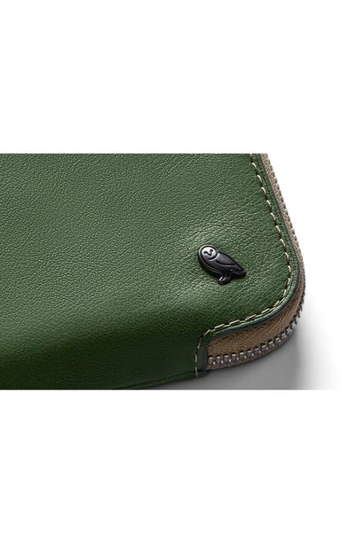 Shop Bellroy Leather Zip Card Case In Ranger Green