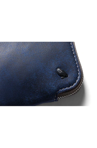 Shop Bellroy Leather Zip Card Case In Ocean