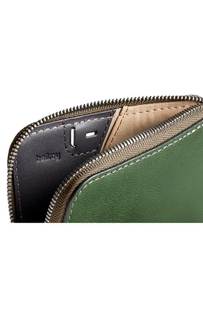 Shop Bellroy Leather Zip Card Case In Ranger Green
