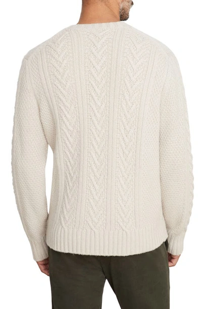 Shop Vince Basket Stitch Wool & Cashmere Crewneck Sweater In Dove Oat