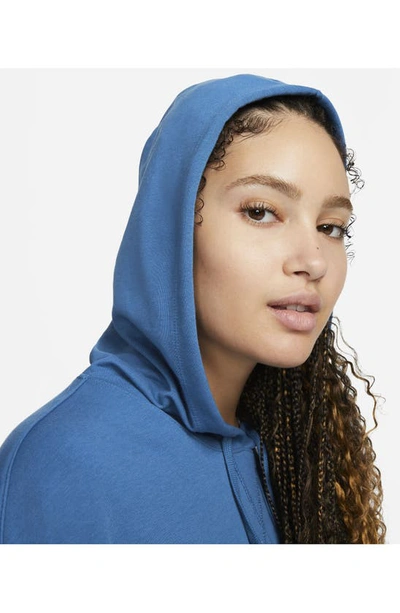 Shop Nike Yoga Dri-fit Hoodie In Dark Marina Blue/ Iron Grey