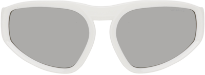 Shop Moncler White Pentagra Sunglasses In 21c Optical White /