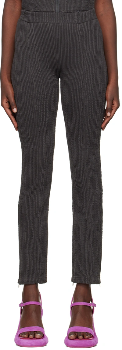 Eckhaus Latta Gray Sliced Trousers In Nightfall