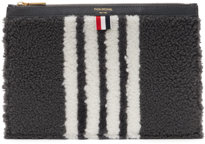 Shop Thom Browne Gray Small 4-bar Document Holder In 035 Med Grey