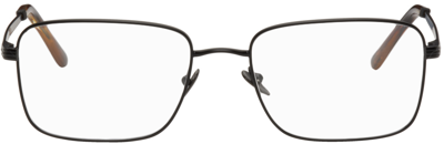 Shop Giorgio Armani Black Square Glasses In 3001