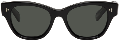 Shop Oliver Peoples Black Eadie Sunglasses